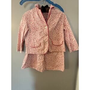 Vintage Handmade Pink Yellow White Floral Blazer and Skirt Set best for XXS